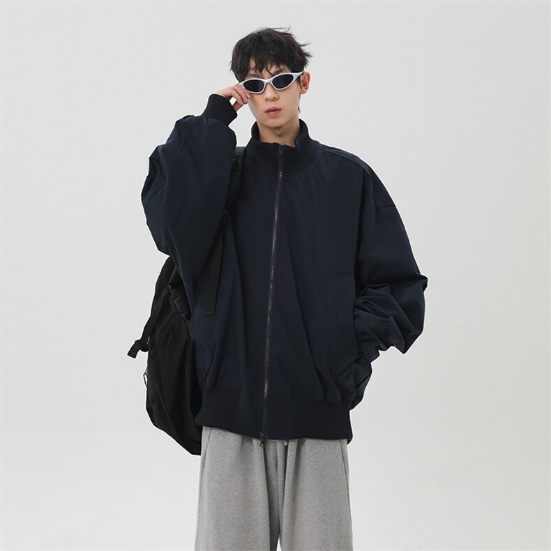 港风日系复古设计感拼接高领开衫夹克外套XZ213-JK4000-P60控88,男装夹克,星座213