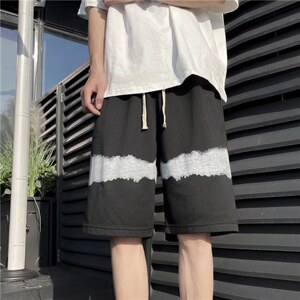 夏季日系休闲韩版潮流oversize裤子男直筒宽松五分裤 K2721-P26图片