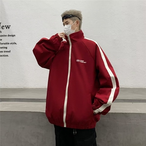 牛津防水夹克上衣双面穿外套红色黑色M~XXL W9308图片