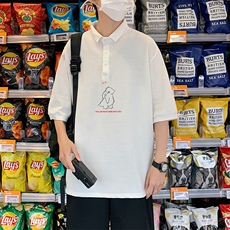 PL57140-P35翻领短袖polo衫男大码胖子半袖t恤男有领保罗衫模特，男装Polo衫，电商A040