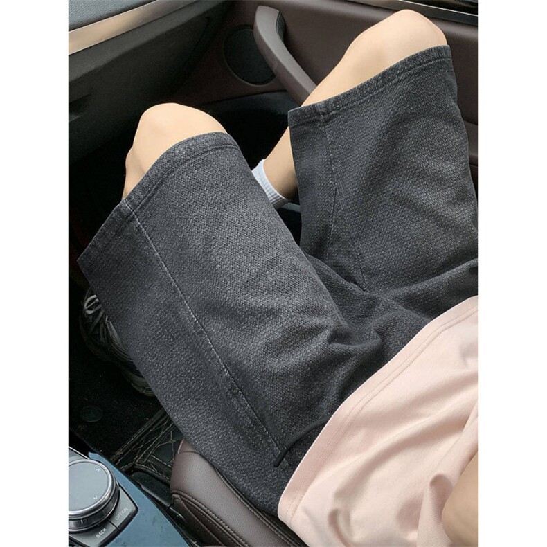 黑色星空纹牛仔短裤男夏季痞帅设计感裤子美式高街vibe休闲五分裤,男装牛仔裤,四季星座505