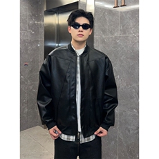 现货加厚棉衣美式潮流皮夹克外套男短款机车棉服皮衣特P80，男装夹克，电商C306-1