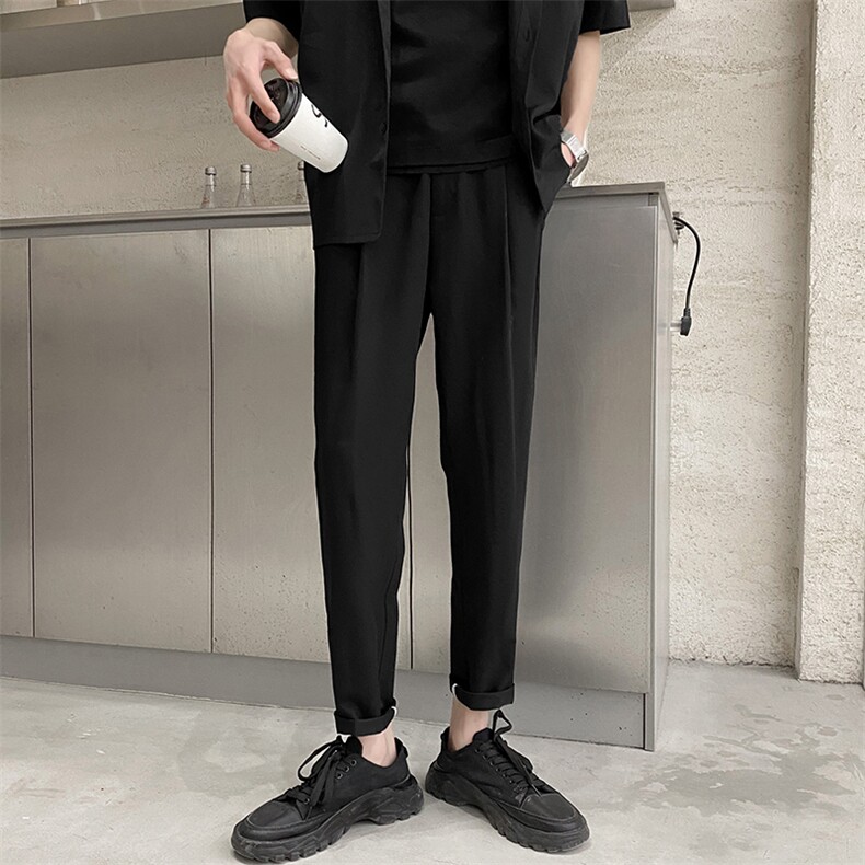 轻熟风夏季薄款宽松休闲裤垂感顺滑9分西裤男装1412-2/5078/P58，男装西裤，星座1412-2