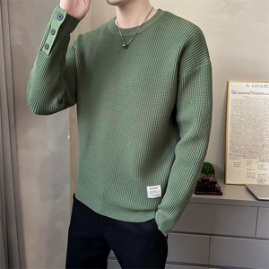 M-2XL B353 MY909 P80 绿店主风宽松秋冬男士潮版针织衫套头毛体图片
