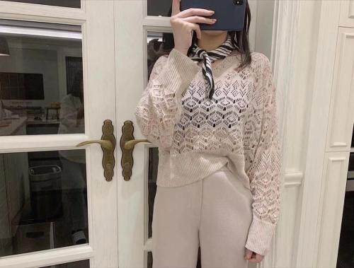 褛空空调衫，女装，千变织造