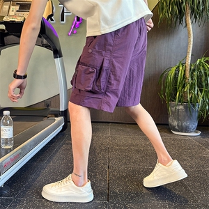 速干工装短裤男夏季薄款美式机能五分裤宽松运动休闲中裤D922图片