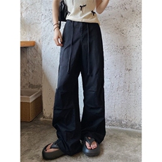 休闲工装裤女韩版网红设计感褶皱降落伞裤宽松百搭拖地裤，男装休闲裤，星座506A