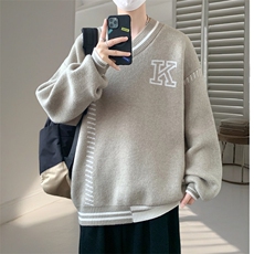 时尚百搭毛衣保暖男春秋美式潮牌宽松休闲针织衫BX798-P63，男装针织衫/毛衣，星座1105-3