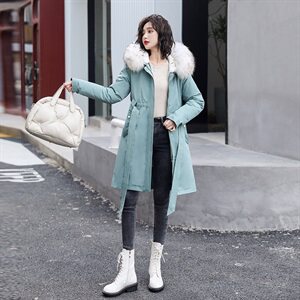 羽绒棉服女中长款2020年冬新款韩版宽松连帽过膝时尚棉袄棉衣外套图片