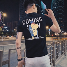 312A-537-P45新款社会小伙短袖T恤修身男士潮流男士半袖体恤A，男装T恤，星座312A-5