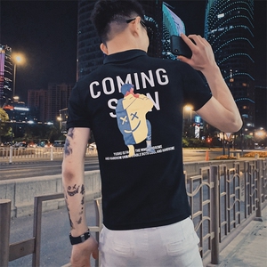 312A-537-P45 新款社会小伙短袖T恤修身男士潮流男士半袖体恤A图片