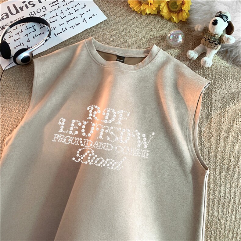 可设48小时发货支持抖音得物来样二开240克重磅美式麂皮绒背心t恤，男装背心/马甲，电商A486