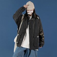 2021秋季新港风蒙马特大码男工装迷彩拼接夹克外套J6008-P65，男装夹克，电商A001