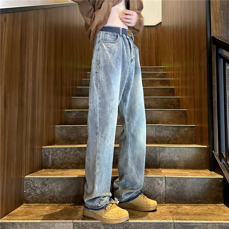 青春流行ins男直筒水洗牛仔裤NX53P50,男装牛仔裤,星座1116-2
