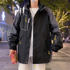 抖音品质加绒奥力绒冲锋衣防水连帽夹克户外工装夹克JK2262-P115，男装夹克，电商A020