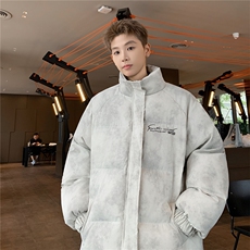 特p100控158冬立领机车棉服情侣棉衣面包扎染服墨染风外套男MY248，男装棉衣，电商B370