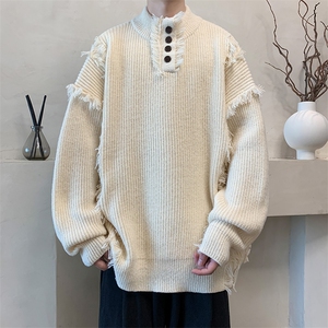 M9103/P75秋冬设计感新款毛衣男百搭简约潮男宽松针织衫外套图片