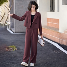 红老钱风西装套装女2024秋季新款休闲气质小西服裤子两件套，女装套装/套裙，罗腾