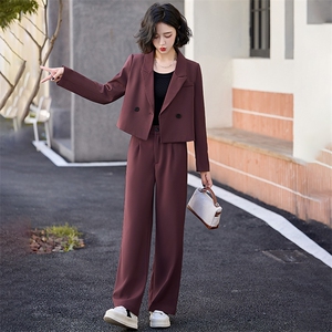红老钱风西装套装女2024秋季新款休闲气质小西服裤子两件套图片