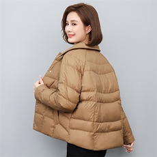 特价羽绒服女冬季新款短款长袖衬衫翻领气质90白鸭绒外套，女装羽绒服，曼沙奕珂
