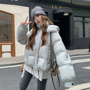 现货新款东大门加厚保暖羽绒服百搭连帽面包服女装外套图片