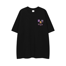 白底23新款夏季字母印花100棉圆领百搭时尚短袖T恤T1132P25控38，男装T恤，电商A247-1