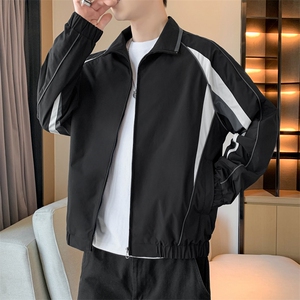 潮牌美式撞色拼接运动立领外套男宽松百搭夹克JK01572-P73图片