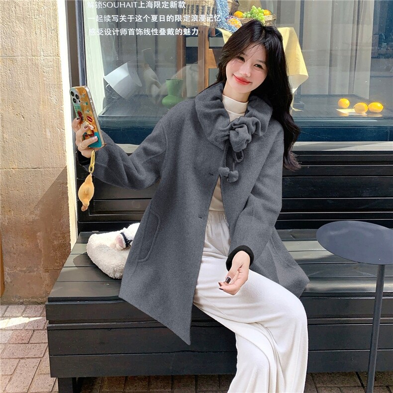 减龄杏色双面呢羊毛大衣外套女秋冬2025新款气质巨好看爆款高级感,女装毛呢外套,2B237