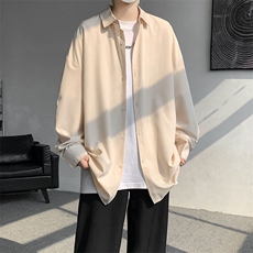 衬衫男2025春季新款港风宽松纯色长袖衬衣CY008-P30，男装衬衫，星座214-3