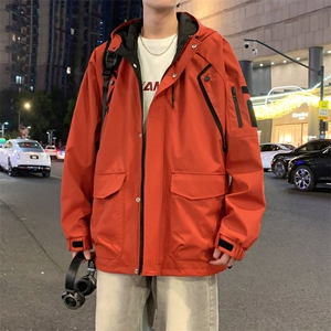 新款港风夜景三防连帽冲锋衣宽松大码夹克男A157B-J199-特P65图片