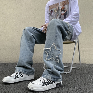 美式高街vibe风裤子潮流牛仔裤男设计感宽松拖地长裤N08811-P43图片