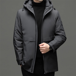 冬季新款男士羽绒服可脱卸帽内胆外套加厚保暖青中年爸爸装冬装图片