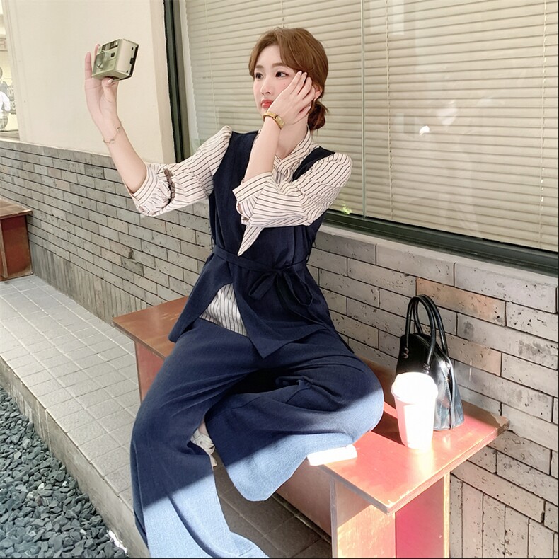 现货新款假两件上衣+阔腿裤两件套2C056-7208-P175控288,女装套装/套裙,2C056