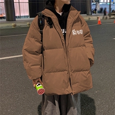 港风夜景冬款字母印花宽松休闲立领棉服A247-MY2091特批65控98，男装棉衣，电商A247