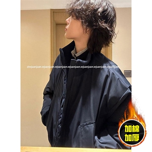 现货冬季美拉德立领飞行夹克廓形高街棒球服加棉加厚棉衣外套图片