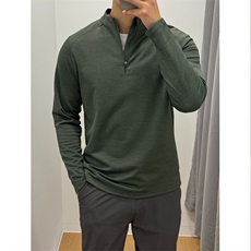 高品山系户外机能速干透气立领半拉链运动长袖T恤男女A1344-P48，男装T恤，星座1505
