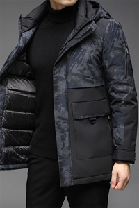 B2156钱塘2020-3冬季继续90白鸭绒连帽羽绒服男装羽绒服P245图片