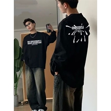 潮牌文艺圆领宽松情侣长袖打底衫上衣服束口T恤卫衣TS57-P38网图，男装T恤，电商B245