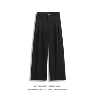 秋季新款高级垂坠感宽松舒适设计感休闲西裤B315-K25673-p65控88图片