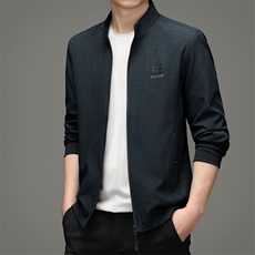 新款帅气夹克2024年春秋季端口外套休闲中年爸爸衣服立领上衣男，男装夹克，钱塘6003A(原)4033A