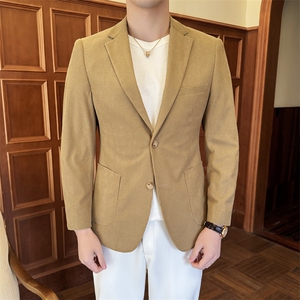 26做货-男士灯芯绒休闲西装修身韩版西服外套上衣DX6948P165图片