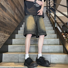 夏季薄款牛仔短裤男沙滩裤宽松潮流休闲五分裤子D0228-P40，男装牛仔裤，星座308B-2