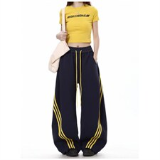 档口现货。现货。抽绳男女运动弯刀长裤卫裤阔腿K6891X-P38，男装休闲裤，星座412-1