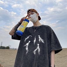 量大优可供抖音视频支持得物品质配合二开美式水洗短袖t恤SX135，男装T恤，电商A486