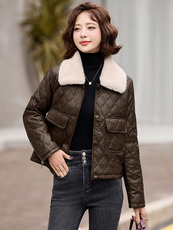 2024年冬季时尚潮流新款现货加绒保暖皮衣外套，女装皮衣，臻衣坊