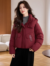 2025冬季新款简约时尚连帽羽绒服，女装羽绒服，阿丹