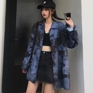 潮流气质新款慵懒原宿文艺时尚流行简约ins日系长袖衬衫百搭图片