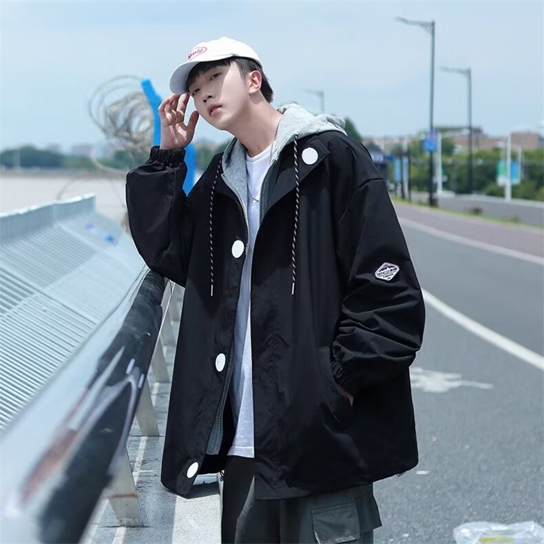 cityboy风假两件外套男士ins潮牌宽松休闲秋季夹克男装S655P60,男装夹克,星座1116-2