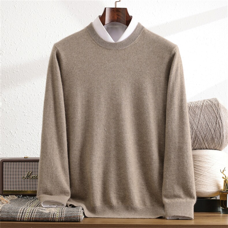 2025年秋季14针男圆领时尚百搭休闲，男装羊绒套衫，暖思纯羊绒