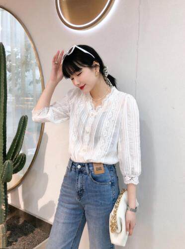 蕾丝花衬衫，女装衬衫，兰魅依生